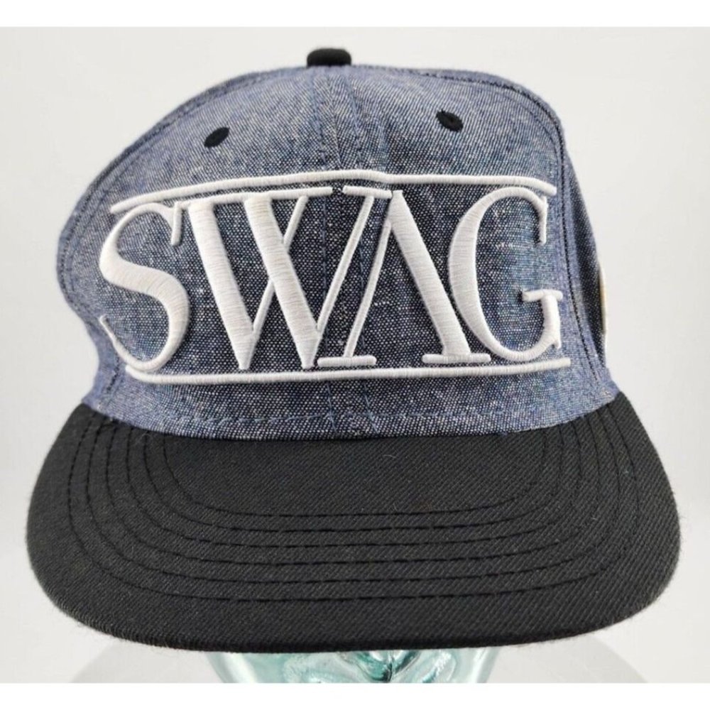 NEFF‎ Men's Gray Premium SWAG Spell Out Adjustable Snapback Hat Cap Linen OSFM